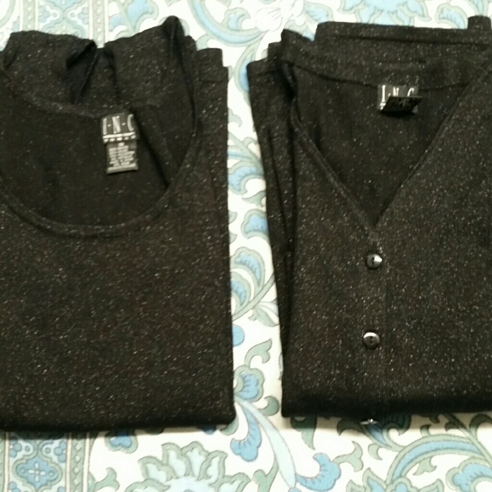 Inc One X bundle Sparkle cardigan and camisole Inc